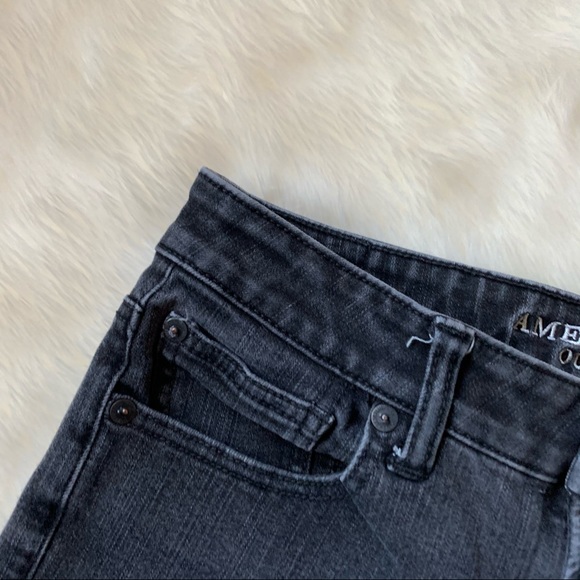 American Eagle Black Hi Rise Shortie Shorts Size 2 - Picture 2 of 10